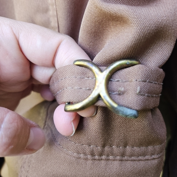 vintage brown double breasted coat with faux fur trim SEE MEASUREMENTS M/L - Picture 4 of 8